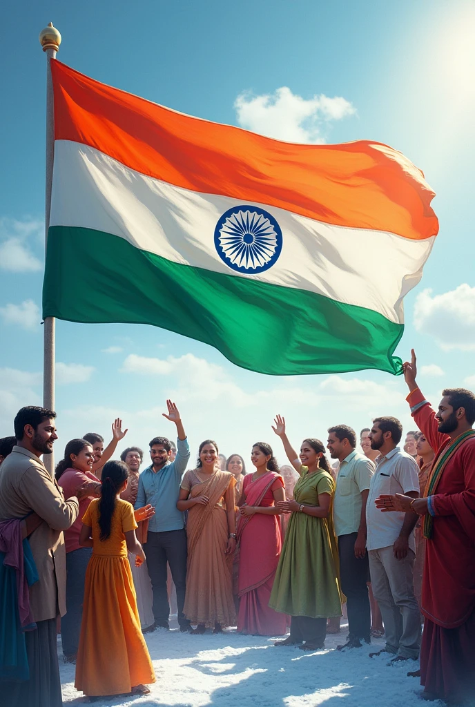 Indian flag slot Indian people,independence day, background ice,