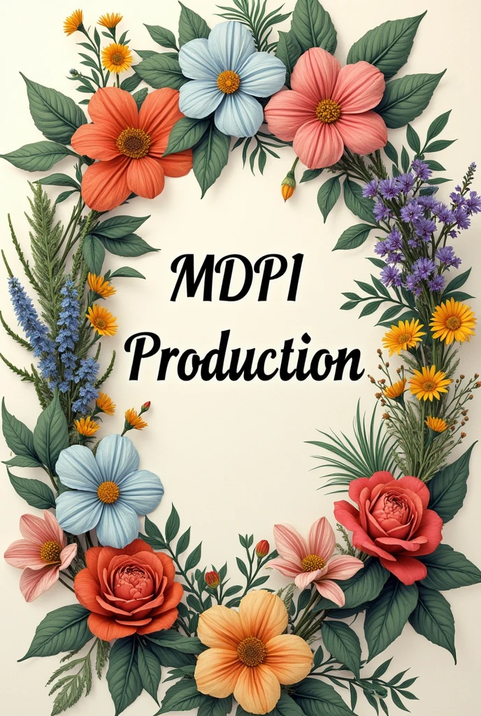 38cm*The 34cm image has many flowers and plants surrounding the words "MDPI Production"