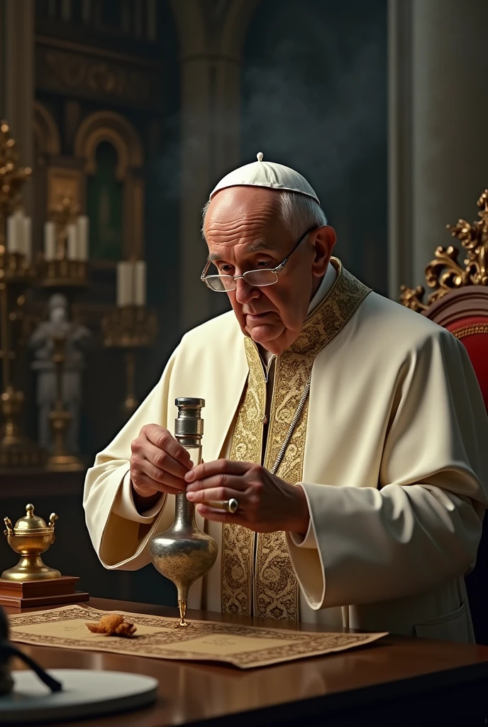Pope Francis generating a bong