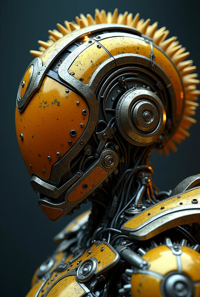 A durian helmet, detailed, intricate, futuristic mechanical helmet ...