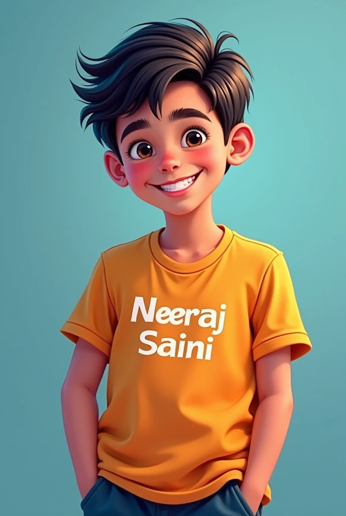 Neeraj Saini name background t-shirt boy , 
