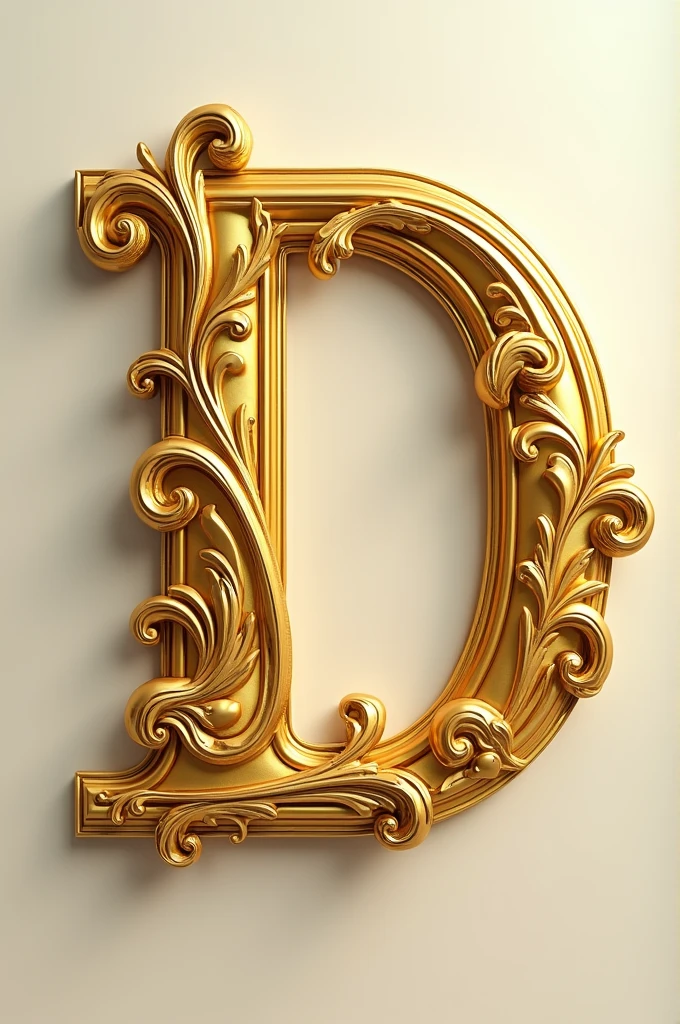 Very stylish golden letter D