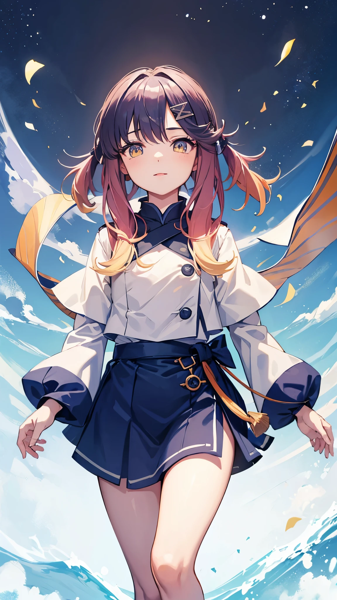 high quality　Highest quality　Fleet Collection_Tsushima　Flat chest　low length　Clothes　Bewitching eyes　put your hands behind your back　Look up here