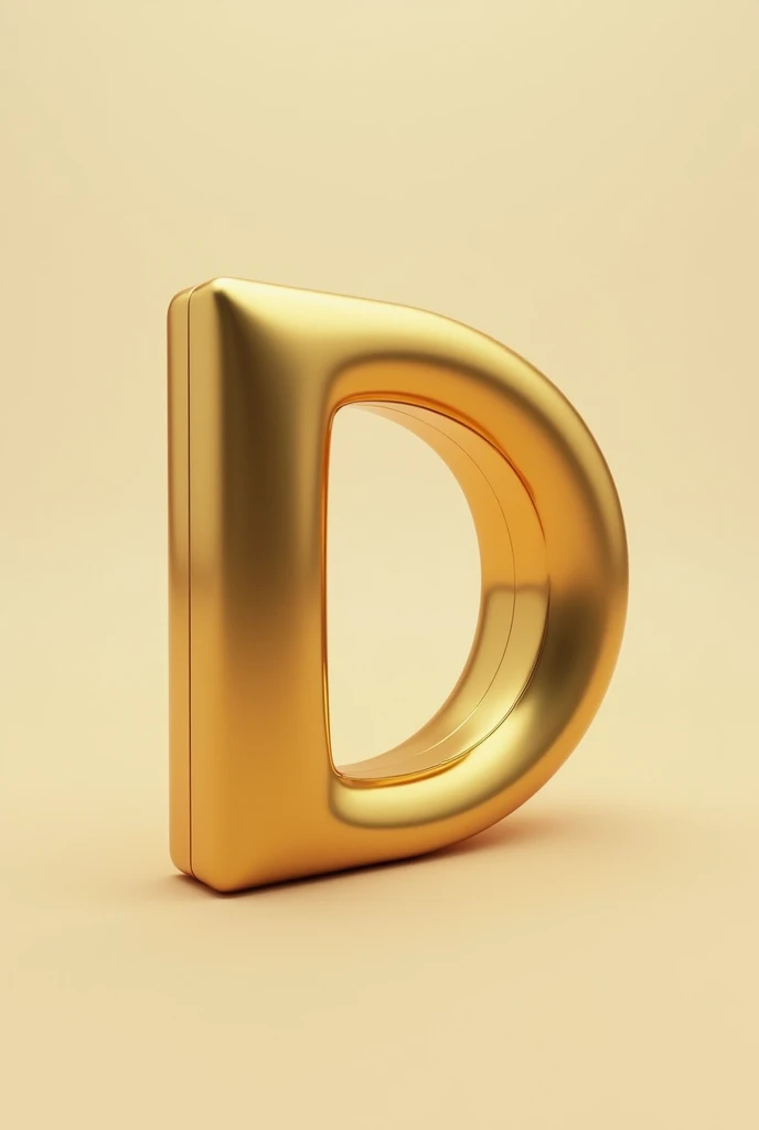 Golden letter D with modern style 