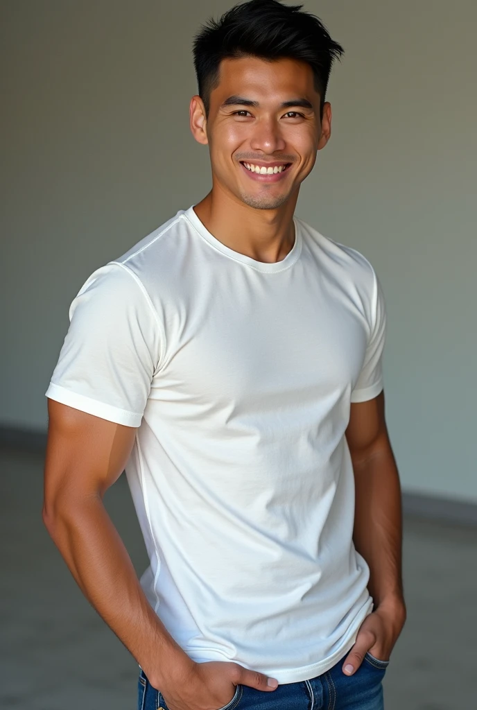 Very handsome thai man in casual clothing