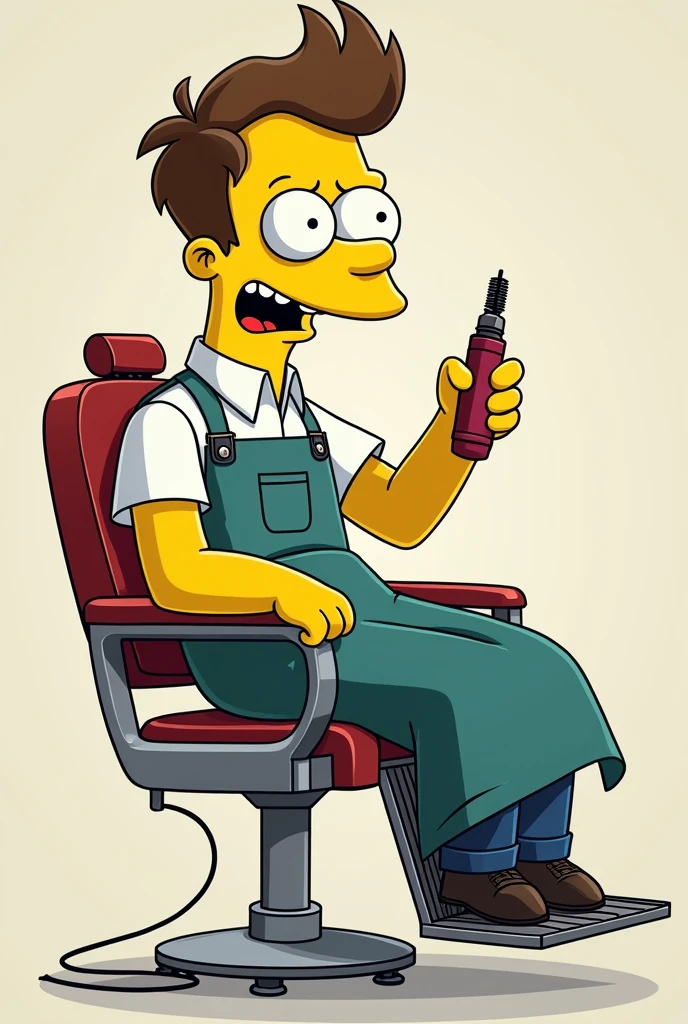 Simpsons style cartoon drawing of a barber