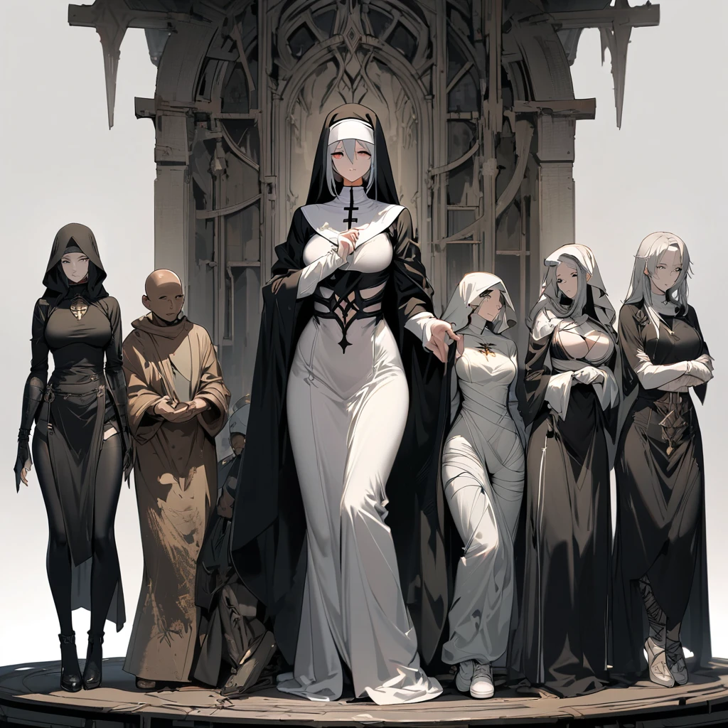 Perfectly precise anatomical shape., All the shoes, full finger, 1. beautiful woman,Mole under the eye, a nun, Hollow Sanctuary, deep silence, The sage appears, calm face, Wrapped Around the Monk'head'robe, Closed eyelids and beautiful delicate eyelashes, Pregnant