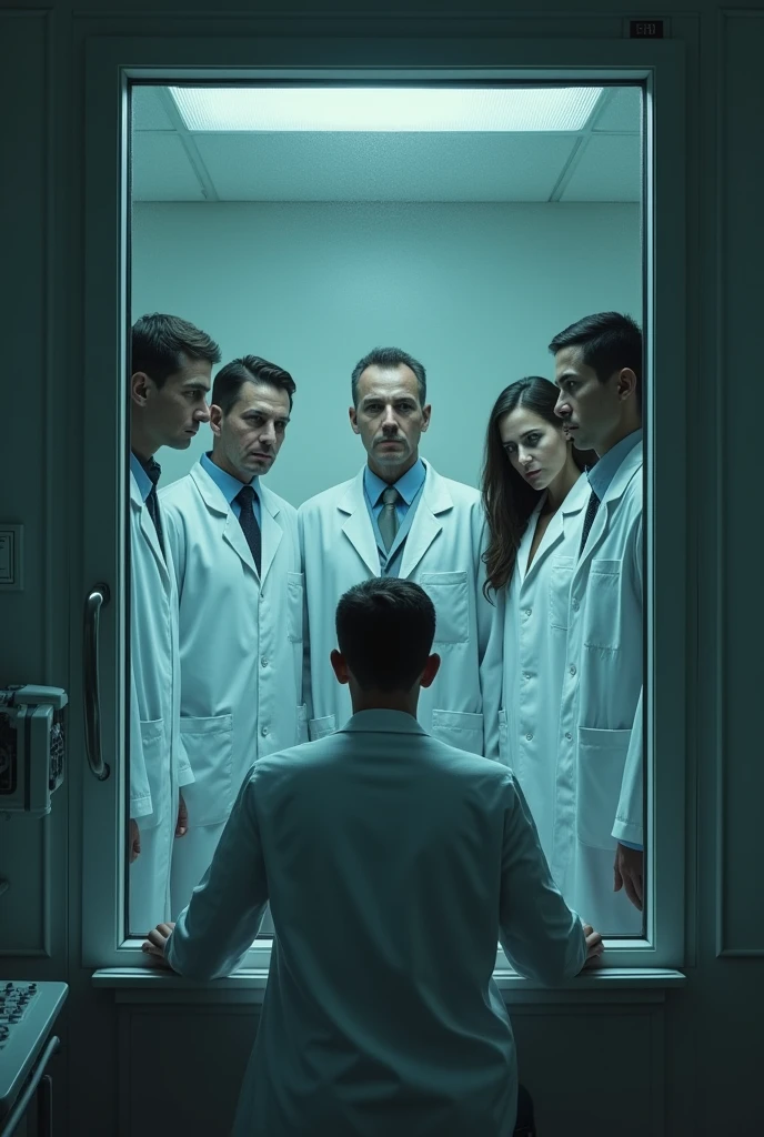  Six doctor look one person experiment thought the windows cripy imagine
