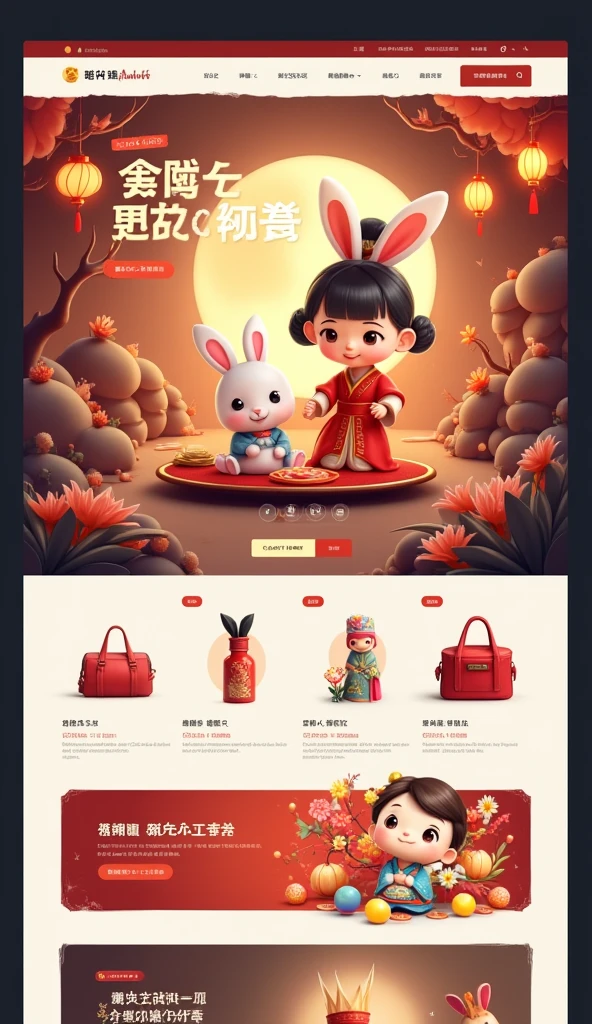 E-commerce interface,Sales website ,Mid-Autumn Festival style
