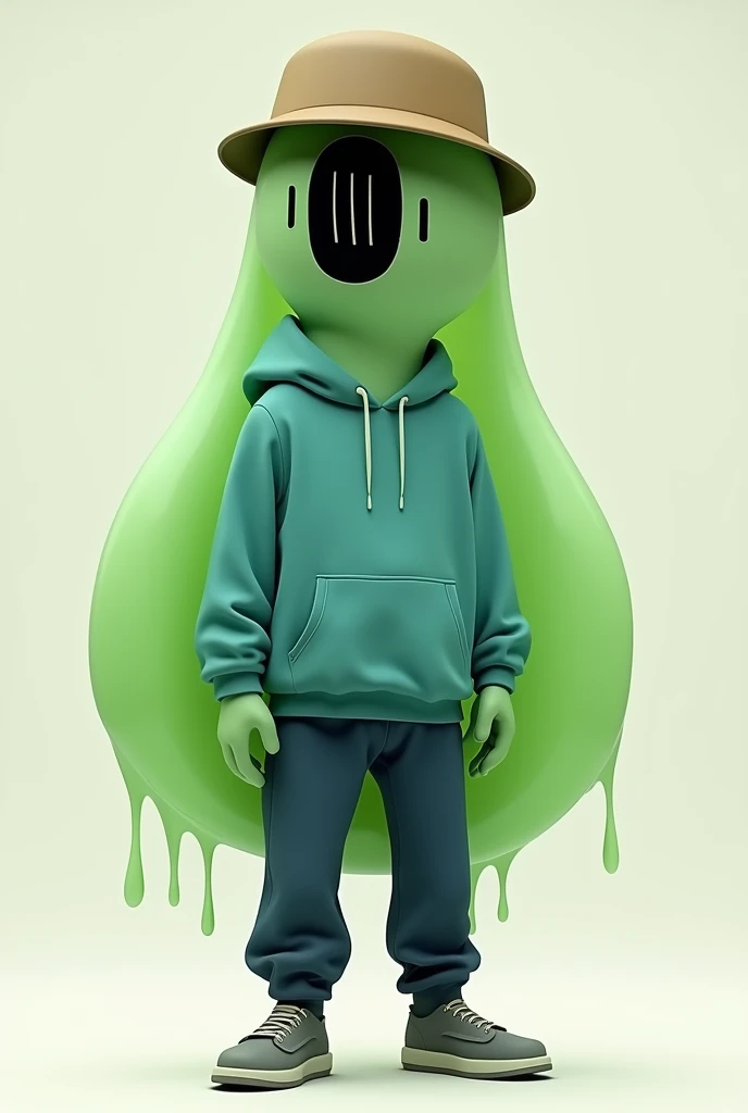 Create a doll , Funny skull, completely green chroma key background, full body in black clothes, glad, open arms, with hoodie 