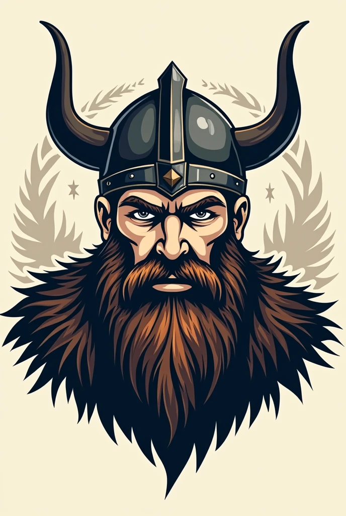 Vector logo of bearded viking for barber shop