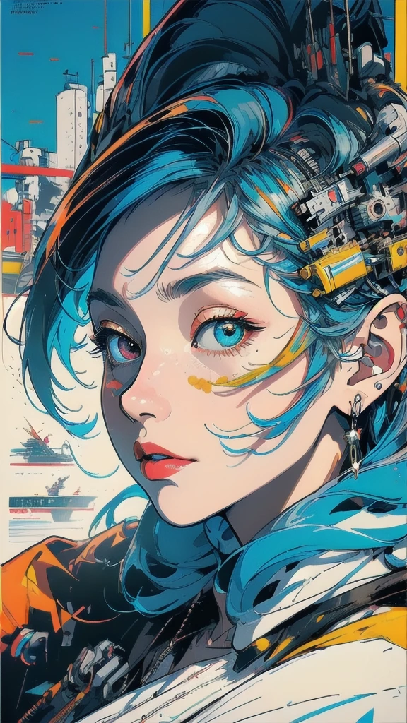 (((masterpiece, highest quality))),(((solo:1.2))),(((1girl:1.2))),32k wallpaper, very detailed, poster, vintage science fiction,(((((geometric cinematic movie poster))))), (bauhaus), shape,(((abstract))),(mid century modern),movie poster,(((((portfolio))))),(((((Close-up))))),(((((bust up))))),((((more various angle)))),(((highlight))),((((heterochromia)))),(((complete. detailed face))),(((Extremely talented))),(((((most complecated machine))))),(((((unlimited mechanic Workaholic))))),(((Absolutely detailed Mighty machines background))),(((Geiger counter))),(((Beautiful vibrant color scheme))),