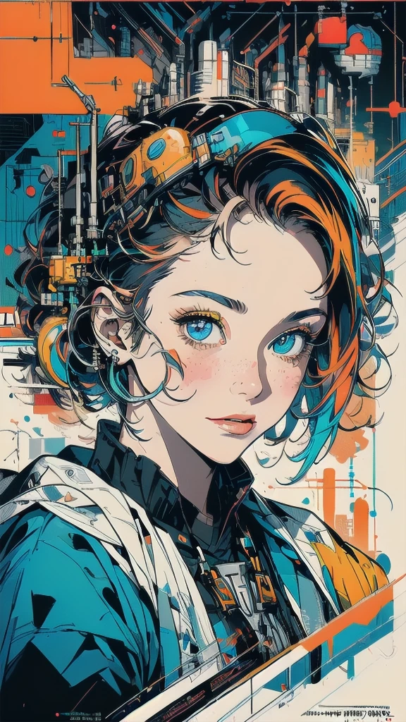 (((masterpiece, highest quality))),(((solo:1.2))),(((1girl:1.2))),32k wallpaper, very detailed, poster, vintage science fiction,(((((geometric cinematic movie poster))))), (bauhaus), shape,(((abstract))),(mid century modern),movie poster,(((((portfolio))))),(((((Close-up))))),(((((bust up))))),((((more various angle)))),(((highlight))),((((heterochromia)))),(((complete. detailed face))),(((Extremely talented))),(((((most complecated machine))))),(((((unlimited mechanic Workaholic))))),(((Absolutely detailed Mighty machines background))),(((Geiger counter))),(((Beautiful vibrant color scheme))),