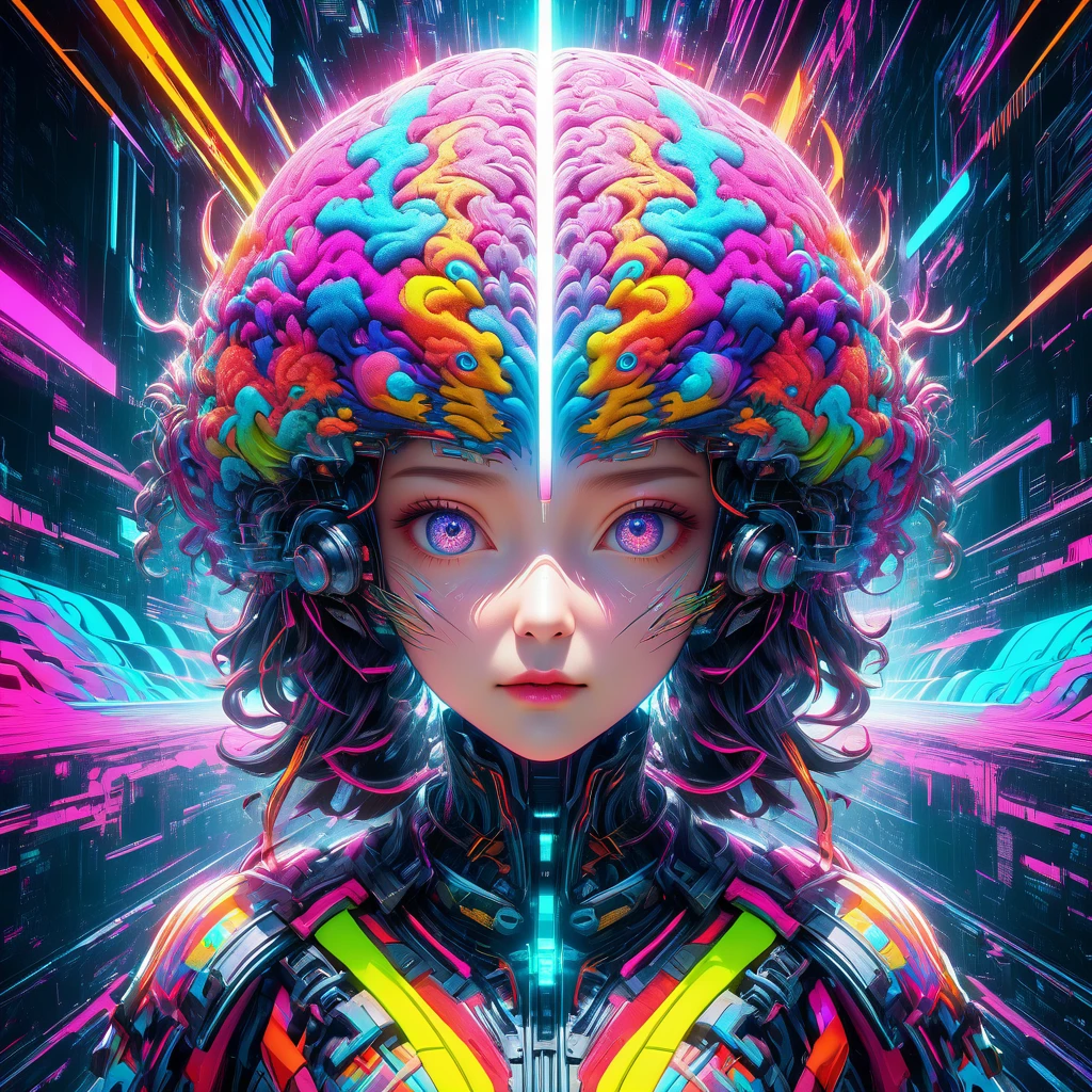 a surreal digital meme, psychedelic brain waves, neon information flow, cultural transmission of subconscious abstract patterns, glitch art cyberpunk cinematic lighting, hyper detailed 8k photorealistic volumetric ray traced studio lighting, vibrant psychedelic colors, viral social media cultural phenomenon