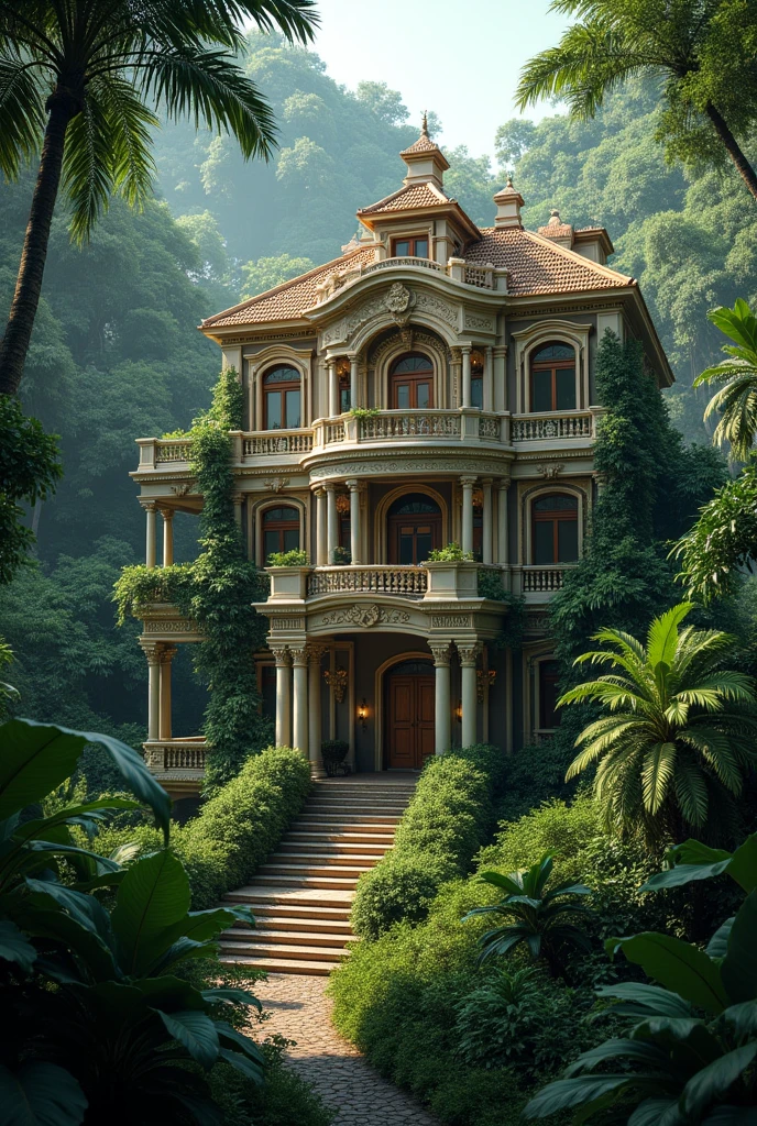 A luxury large house in the jungle 