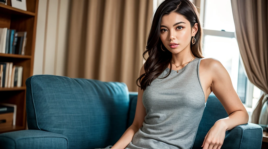 beautiful lady sitting in chair