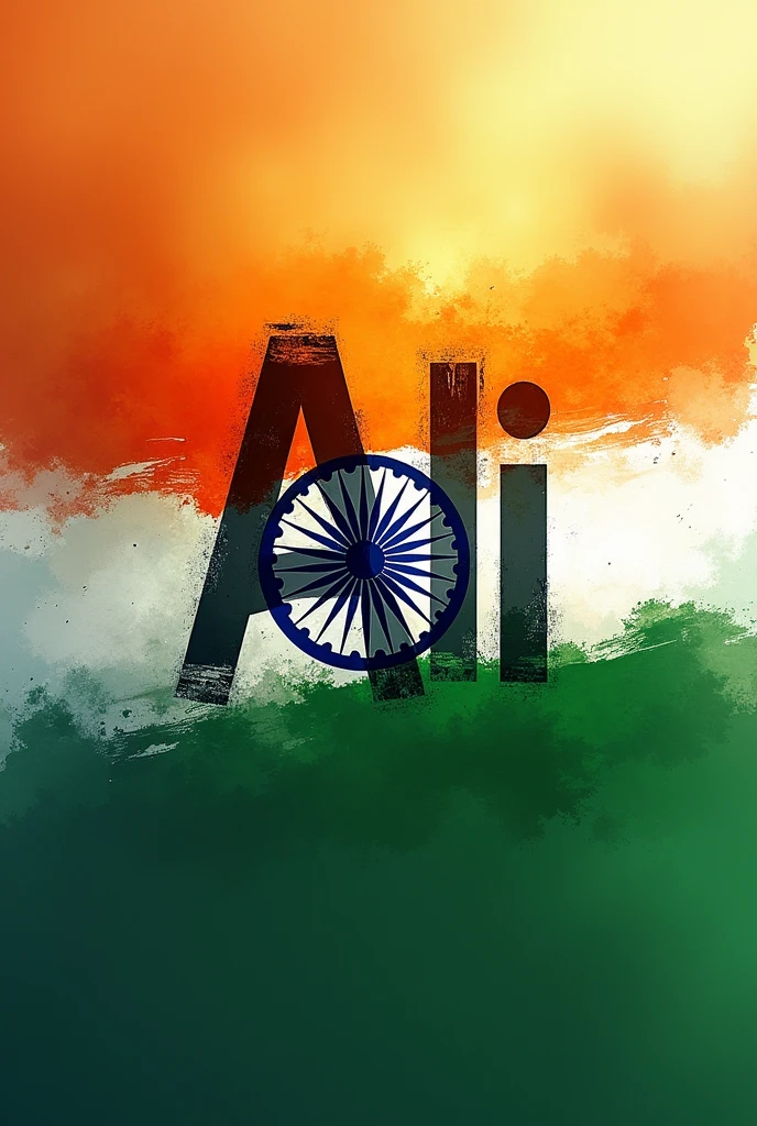 Ali's name emblazoned with the Indian flag 