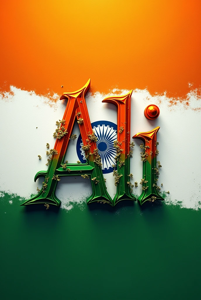 Ali's name written in Indian flag 