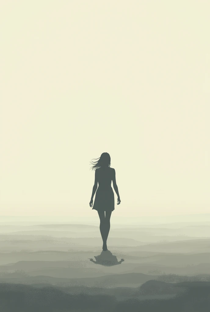 A woman walking through a landscape with nothing