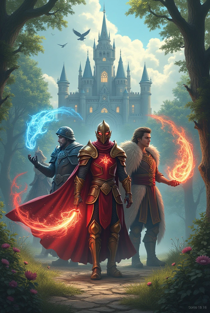 5 friends who has a unique powers that controls the balance of there kingdom. the crimson knight, the midnight raven (boy), the cursores (boy), the forest fairy, the king