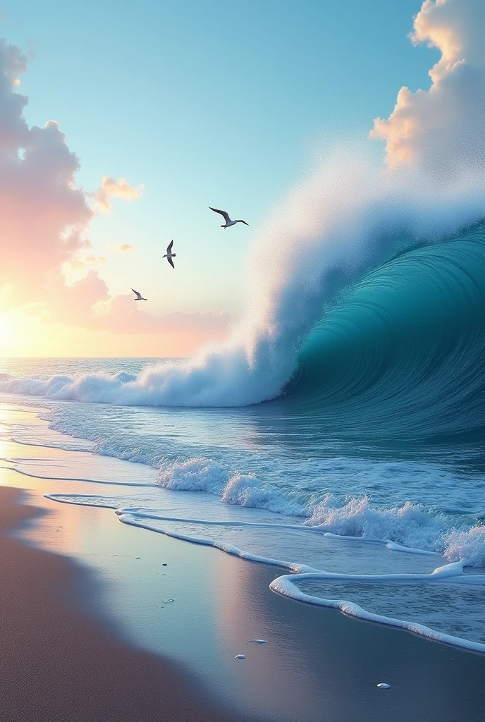 Create a beach with tidal waves
