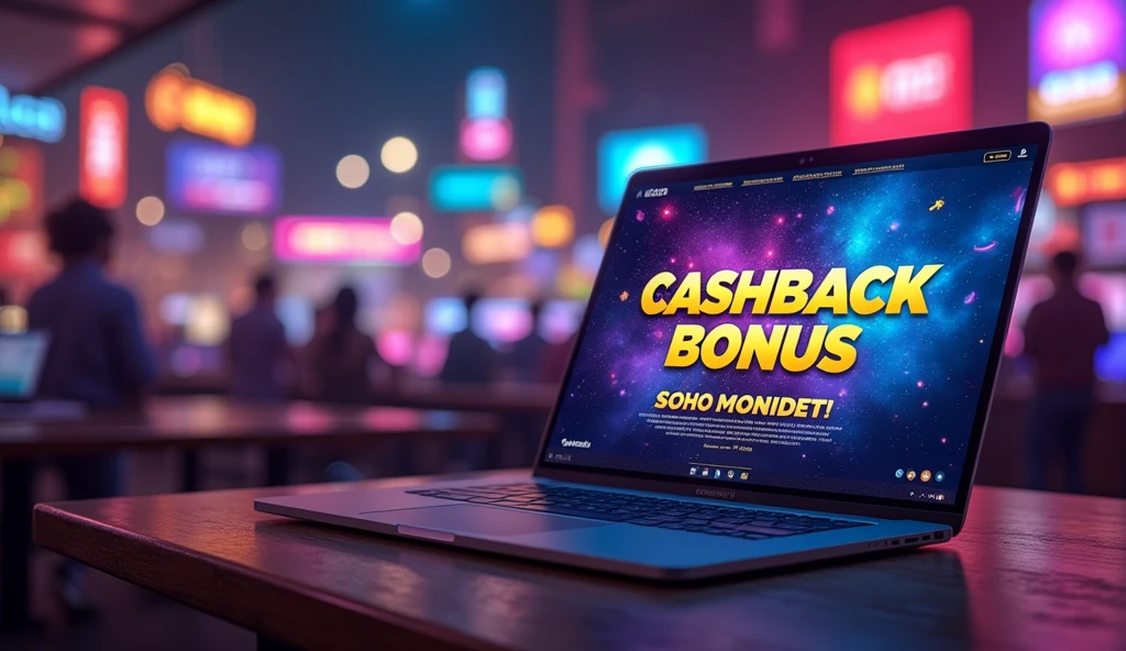 Title: cashback Bonus on monday, casino and sports games background, casino website promotion,
