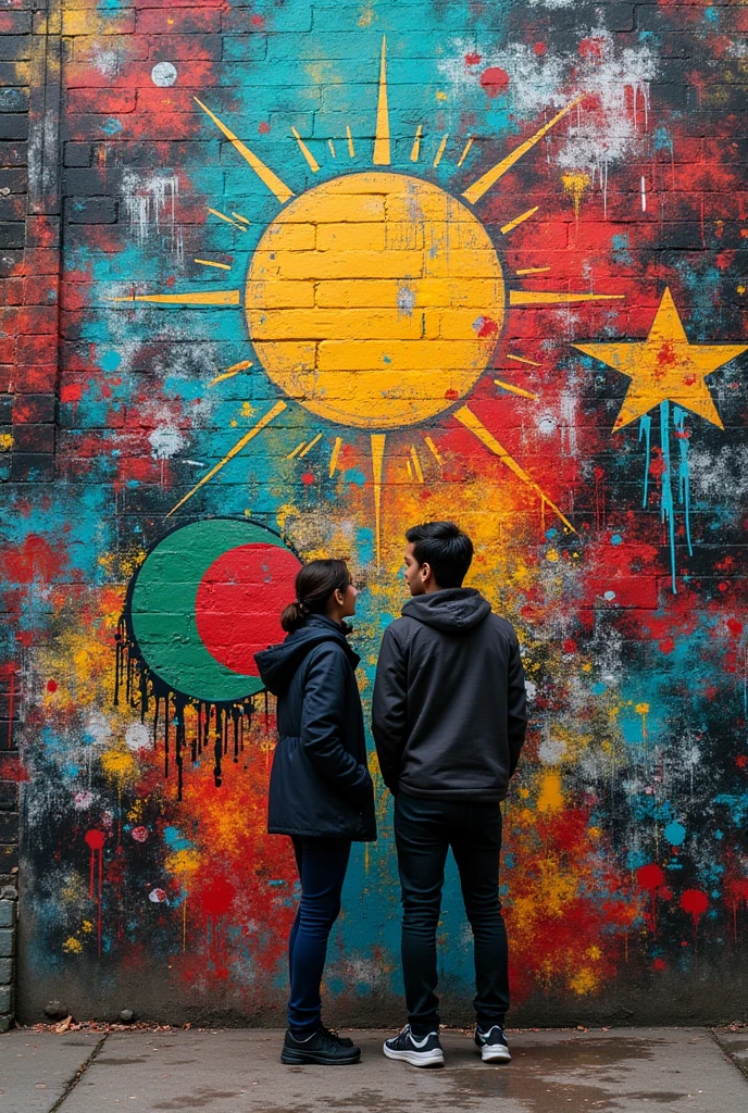 Create a graffiti about Bangladesh freedom without person