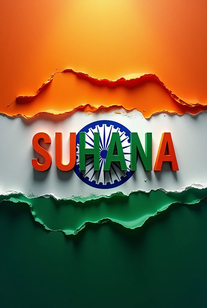 SUHANA's name written in Indian flag 