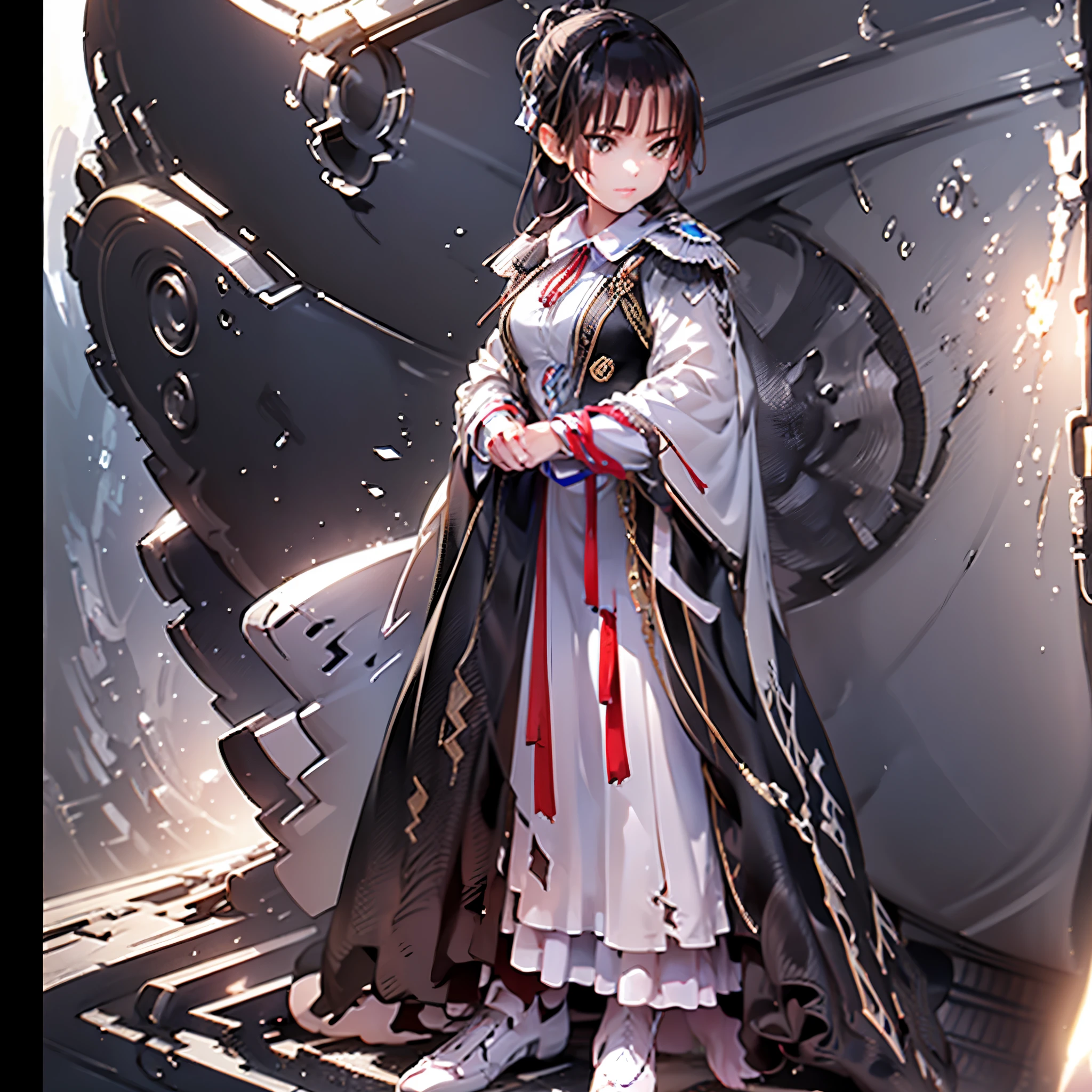 Highest quality, masterpiece, best definition, artwork, super detailed, many detailed, detailed, detailed, woman, 20 years, whole body, whole body, Night dress, super detailed dress, Long dress, dress with many Frills, dress with many ribbons, pink bows, Victorian dress, detailed Victorian dress, Victorian dress with bows, pink, Frills, Perfect Skin, whole body,