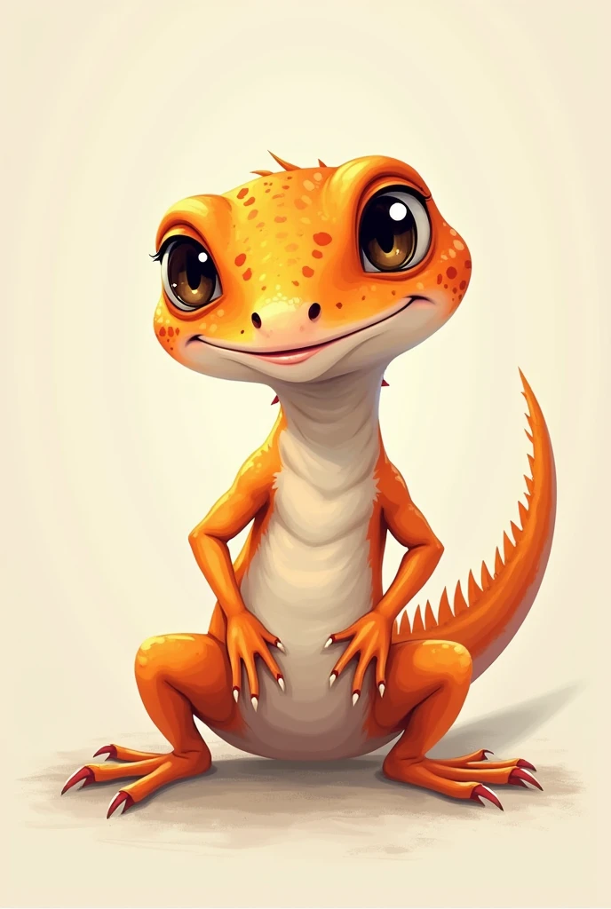 a friendly gecko, in modern drawing style