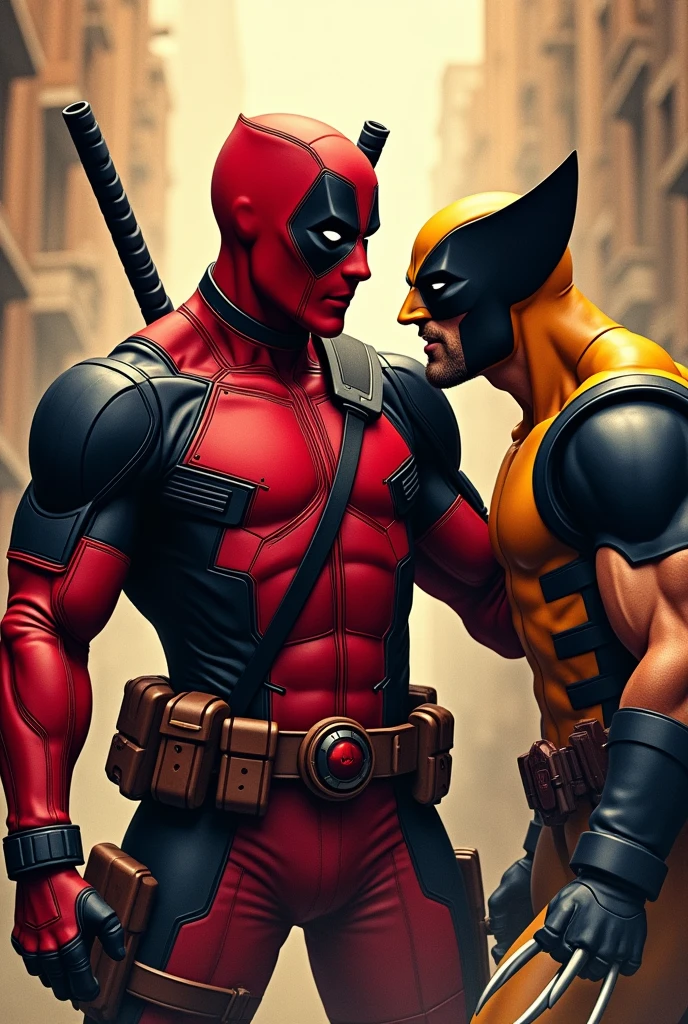 Deadpool se moquant de wolverine qui n'arrive pas à manger avec ses griffes