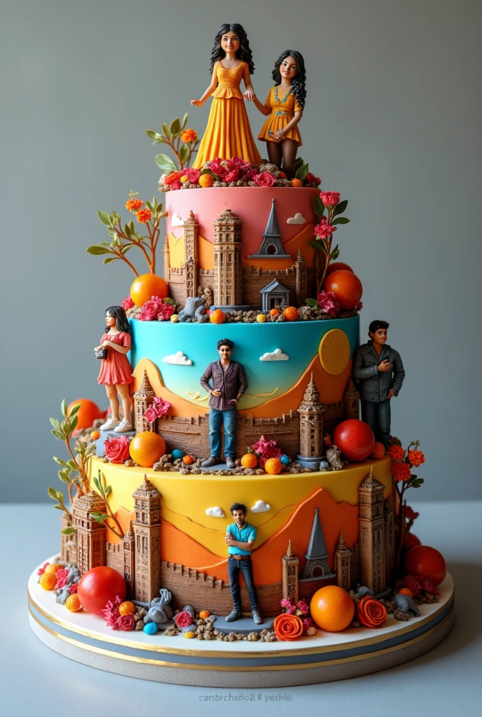 Cake design for a bollywood buff whose favourite movies are jab we met, yeh jawani hai deewani and zindagi na milegi dobara