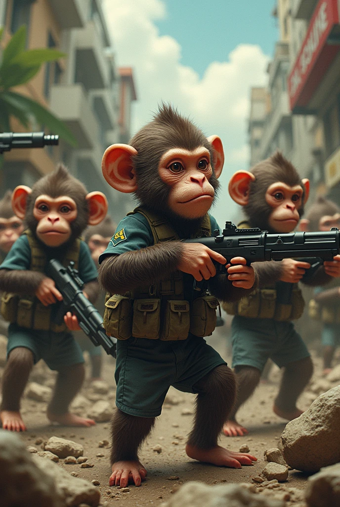 Bunch of monkeys with guns