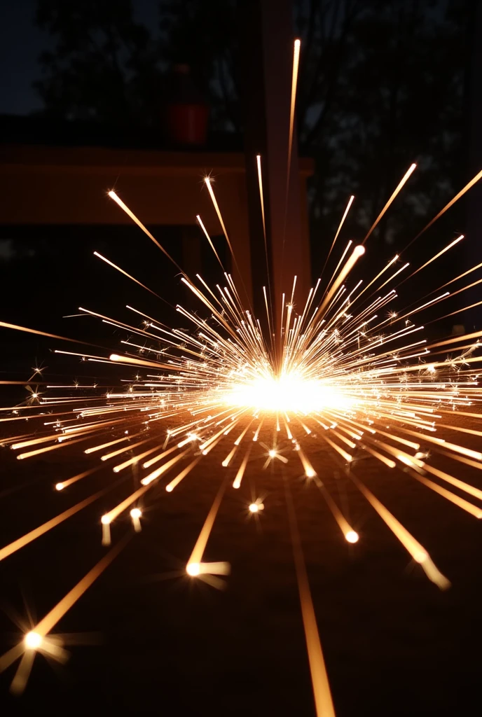 Sparks flying due to friction