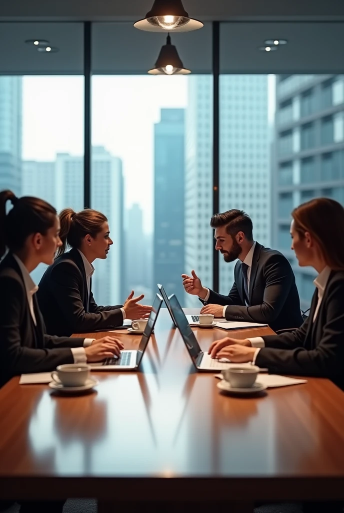 Meeting room with people