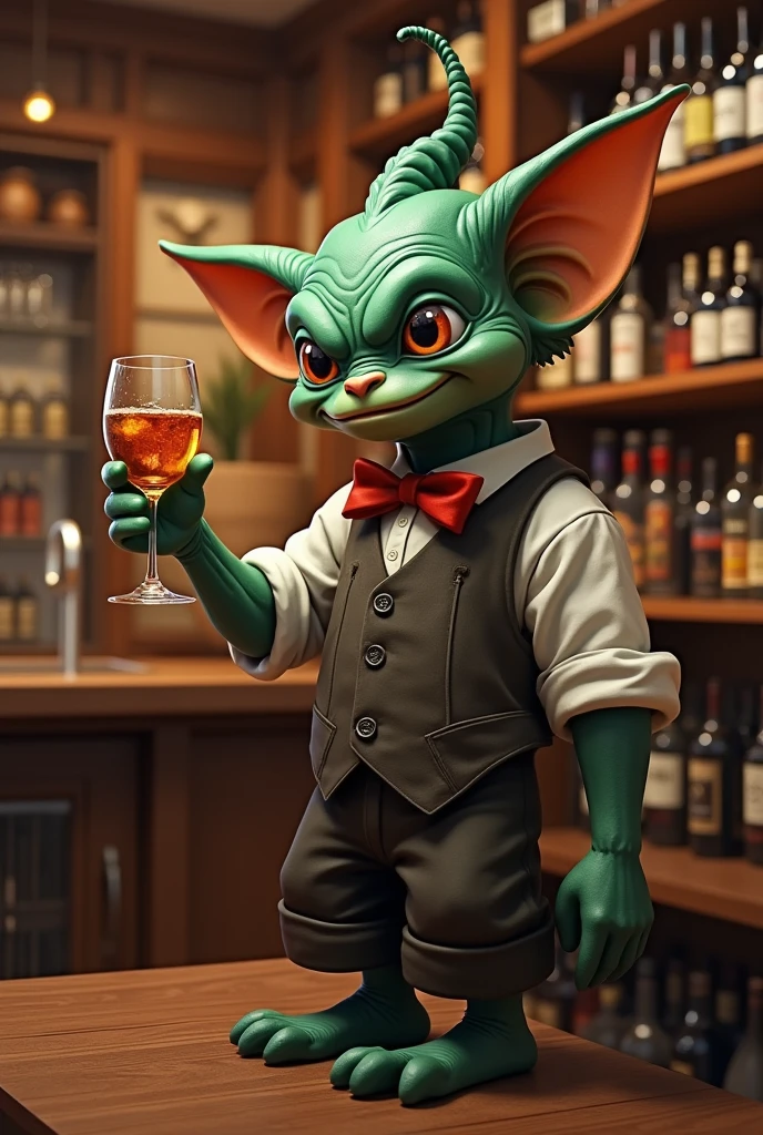 Goblin Store Bartender Lazy Super Cute Logo Commercial Background is a Super Large Wine Cabinet