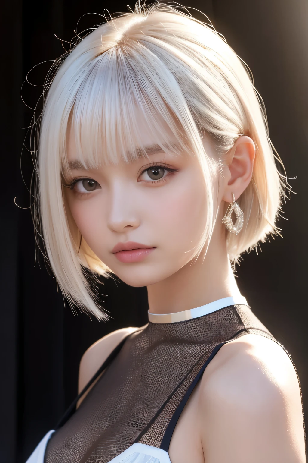 Beautiful shiny hair(Partially white mesh)