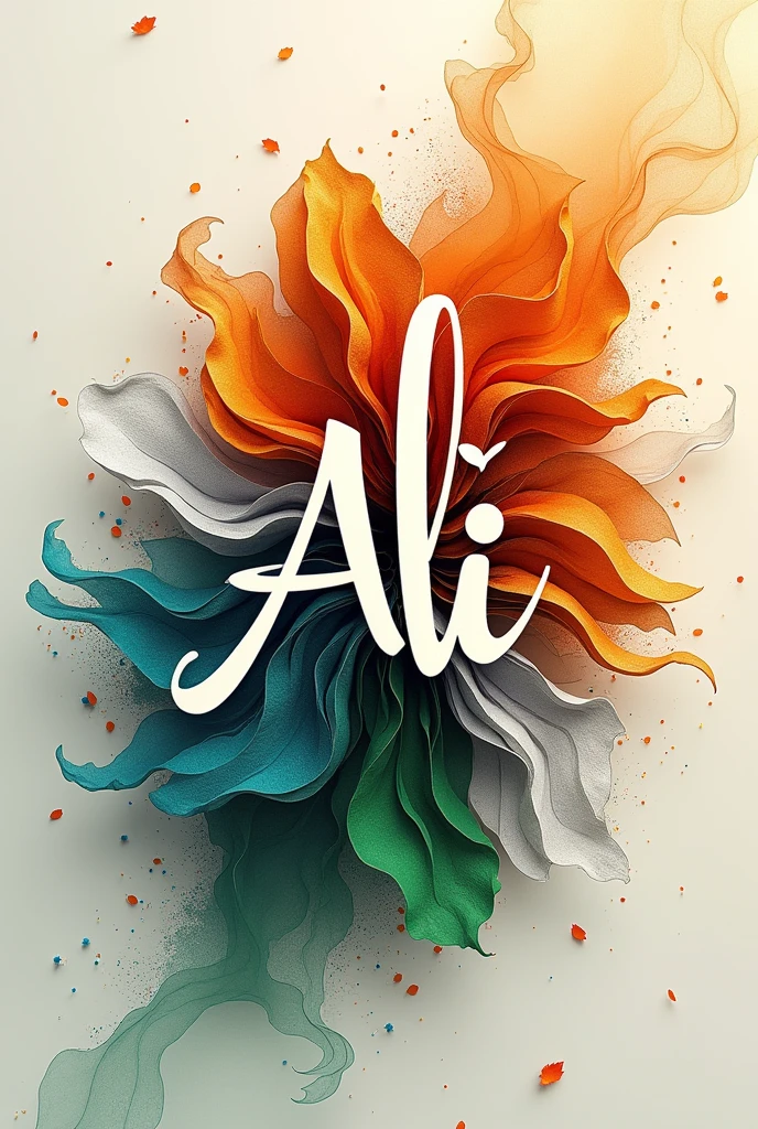 Ali's name written in Indian flag 
