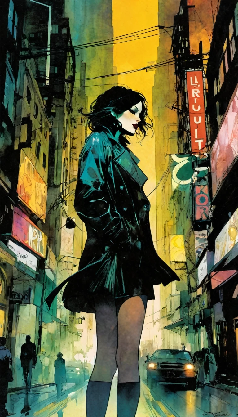 the city of lust, art inspired by Bill Sienkiewicz and dave mckean
