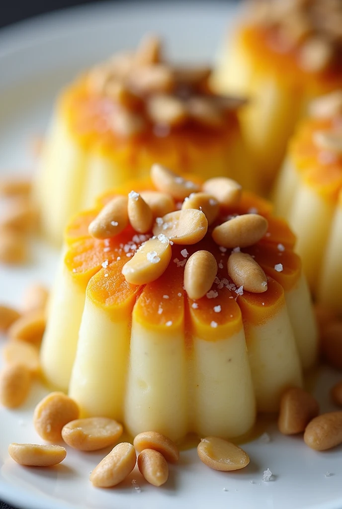 Create a picture about this product. Nilupak with peanuts toppings