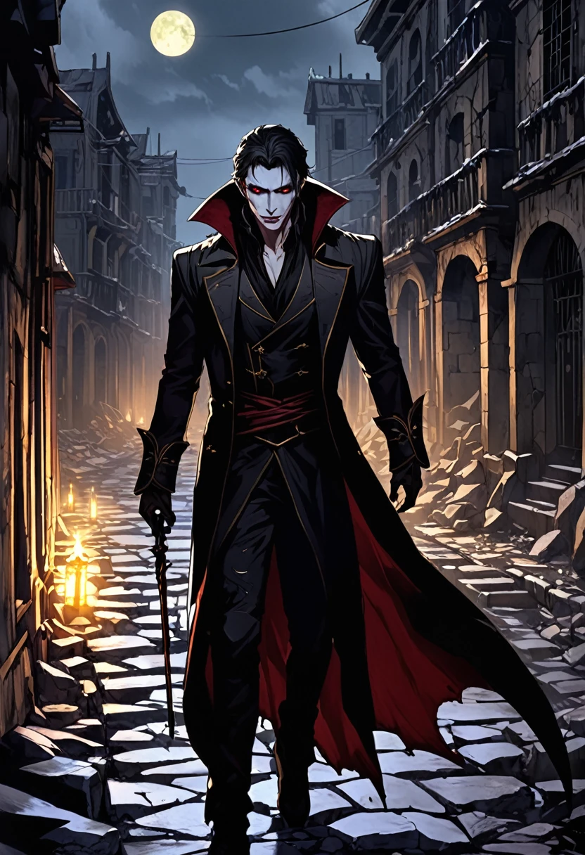 It was here, in this forsaken land, that Thane, a vampire cursed with immortality, dwelled in solitude. His heart, once full of hope and promise, had long since turned to stone, his soul frozen in a prison of darkness. For centuries, he walked the desolate streets of Tenebrous, his footsteps echoing off the crumbling buildings, his eyes gleaming with a faint, otherworldly light.
