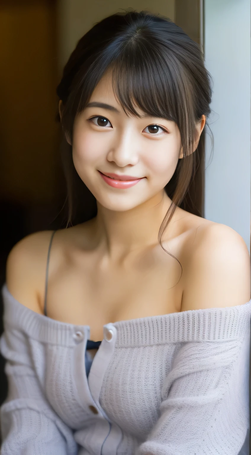 masterpiece、超High resolution、well done!、she has a very cute face and a young figure like an idol.々A 20-year-old Japanese woman with unique features、Gentle and cute、A kind smile、she&#39;sheはビキニタイプのチアリーダーユニフォームを着ている、75 year old man sitting on the lap of a man　large size bust、whole body、RAW Photos、Genuine、High resolution、Life、No copyright notice