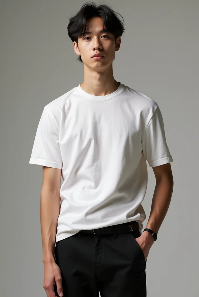 It's gotten a little better. Put on a white T-shirt and black pants.