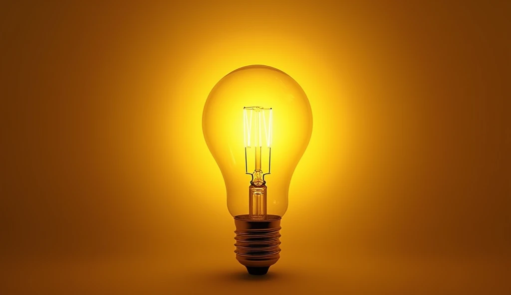 Yellow light bulb transparent background