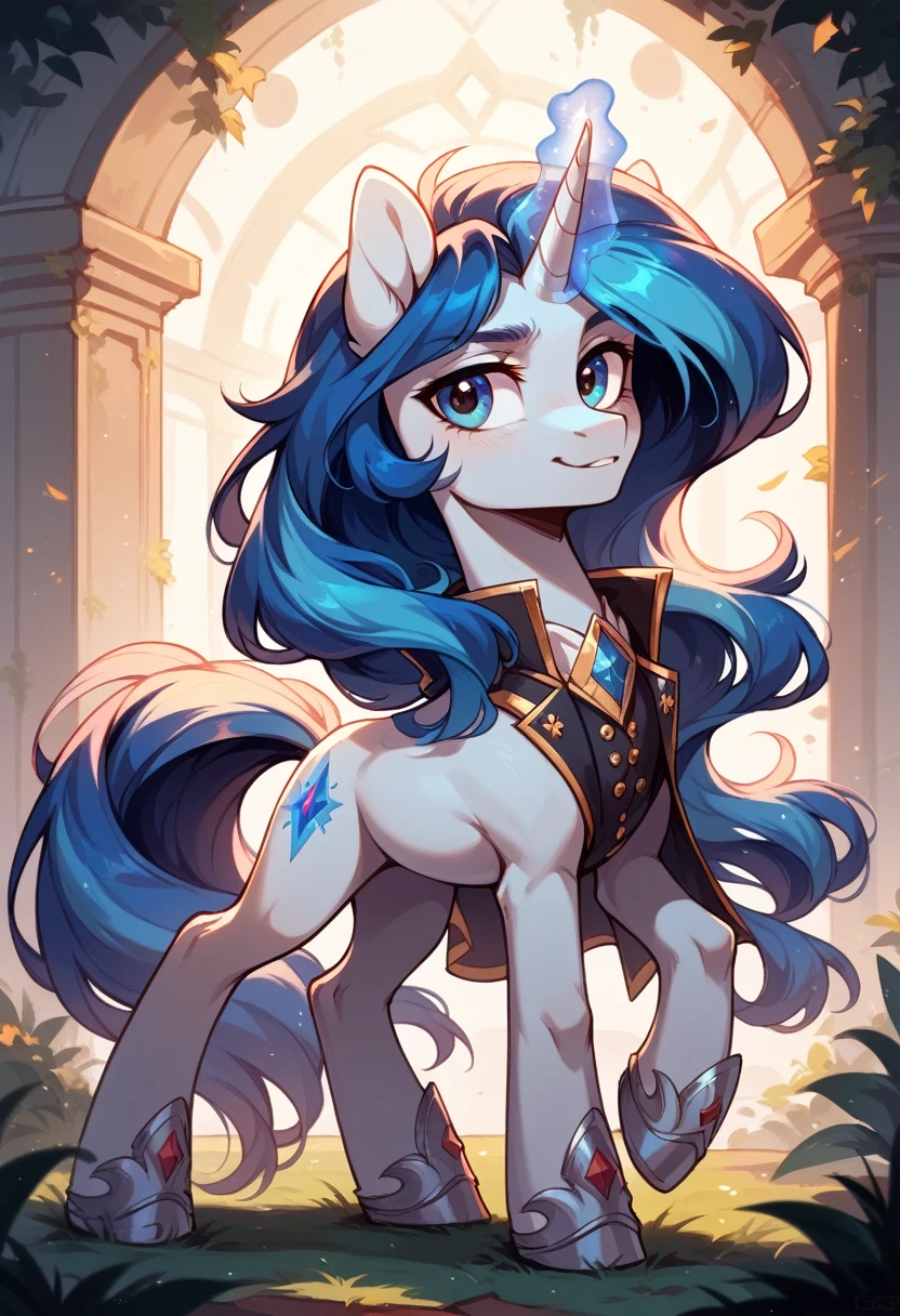 oc commission, mlp fanart, Pony Unicorn, beautiful.Male gender. Full body. Magic. long hair