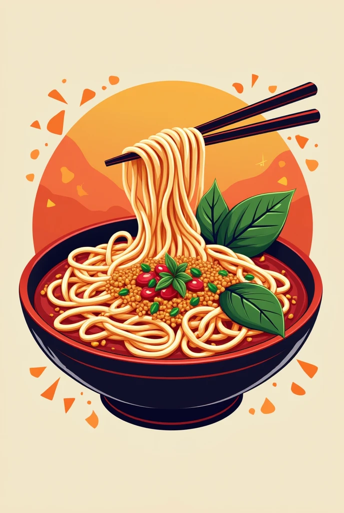 Logo of Pad Thai, easy to remember with a good style look realistic