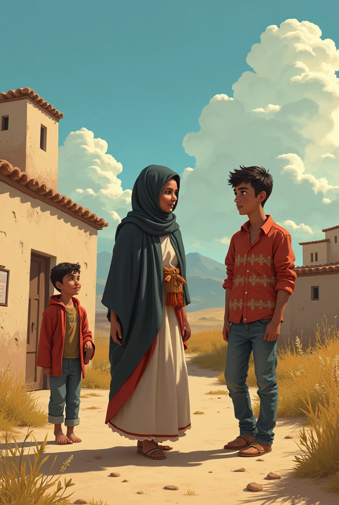 In a small village, three friends, Omar, Sara, and Zain,