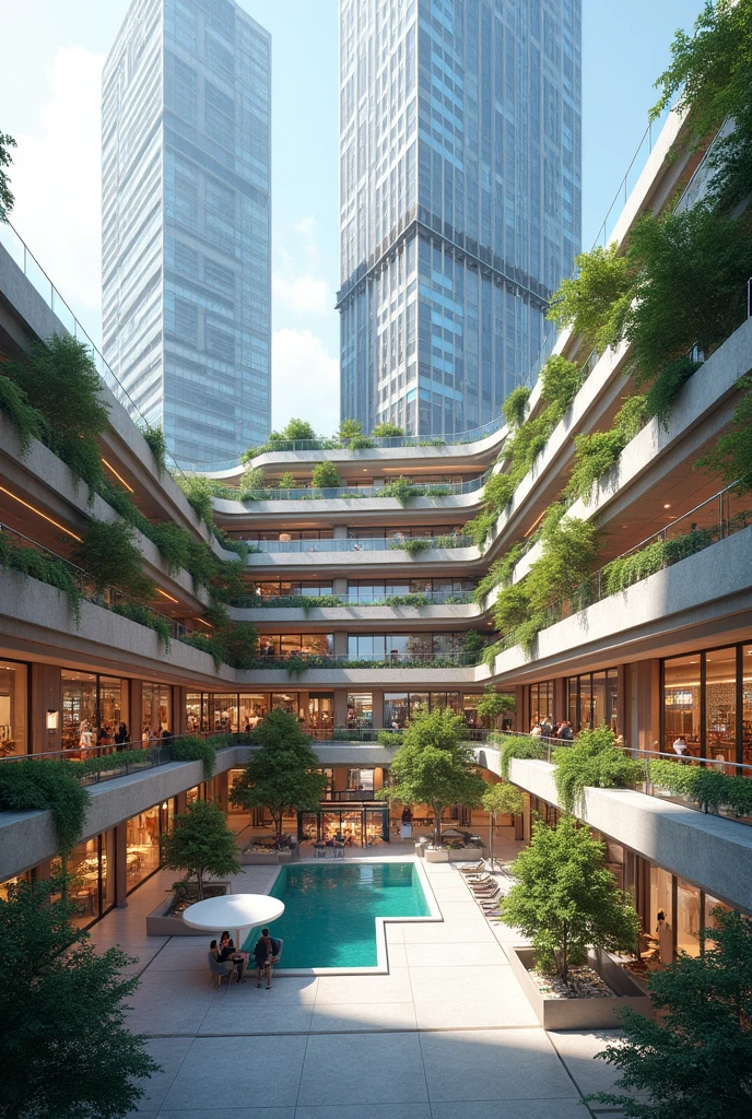 I want a small shopping mall the building