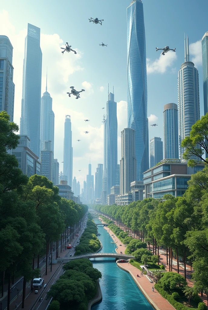 A billionaire dream city in 2070  video for 1 minute