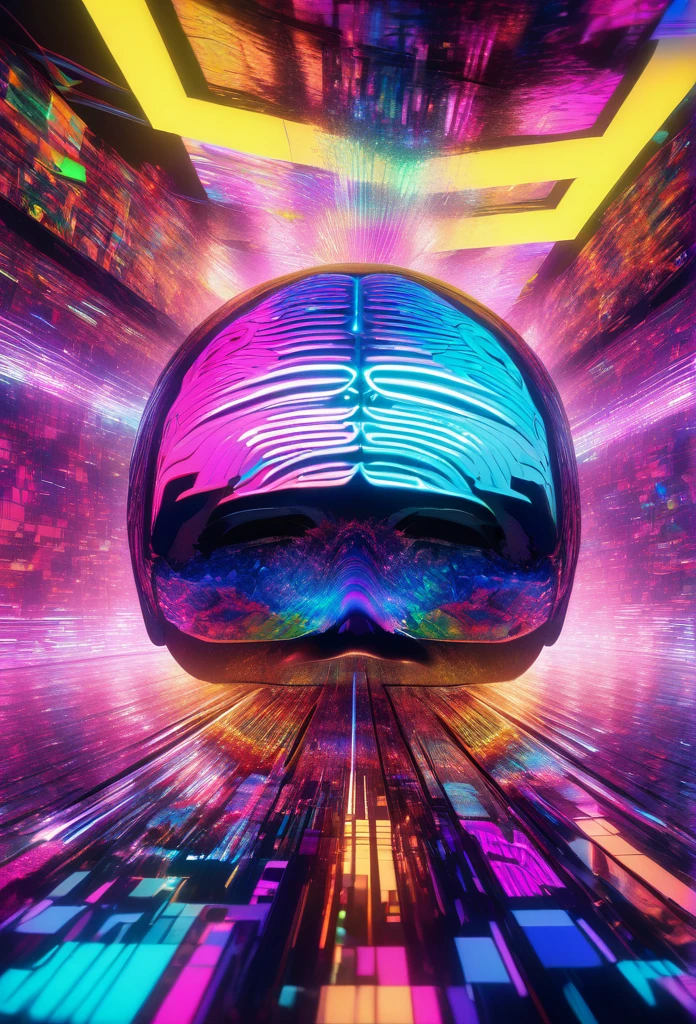a surreal digital meme, psychedelic brain waves, neon information flow, cultural transmission of subconscious abstract patterns, glitch art cyberpunk cinematic lighting, hyper detailed 8k photorealistic volumetric ray traced studio lighting, vibrant psychedelic colors, viral social media cultural phenomenon